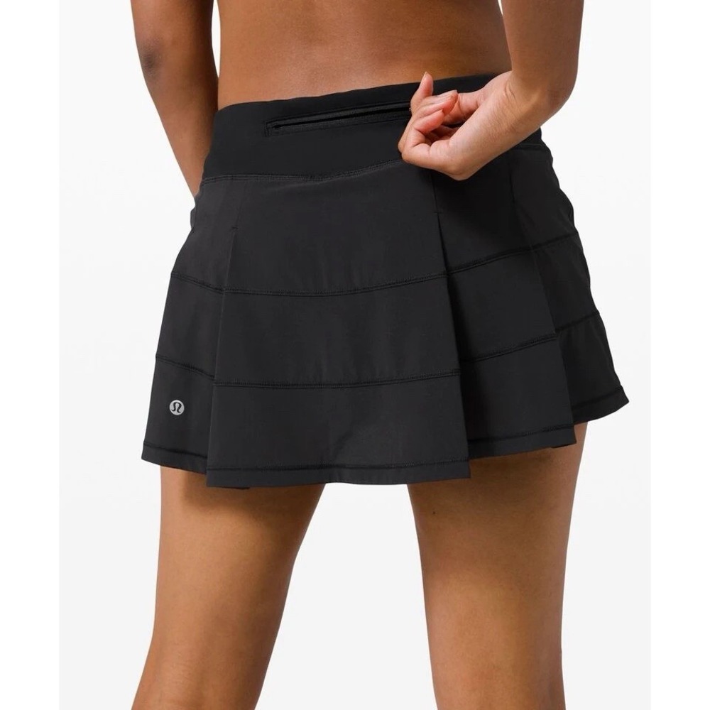 Lululemon Pace Rival Skirt Black Tennis Golf Athleisure Skort Size 2